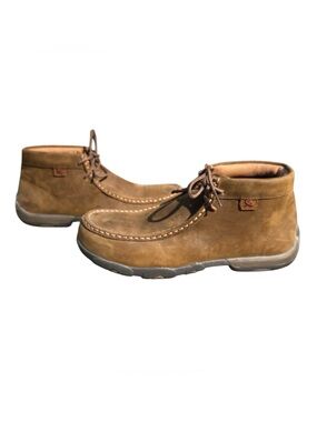 Twisted X Brown Boots Work Chukka Driving Moc Steel Toe WDMST01 Women 8.5